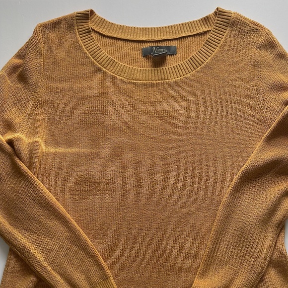 NATURAL REFLECTIONS women’s oversized tunic crew neck mustard yellow sweater M - Picture 8 of 16